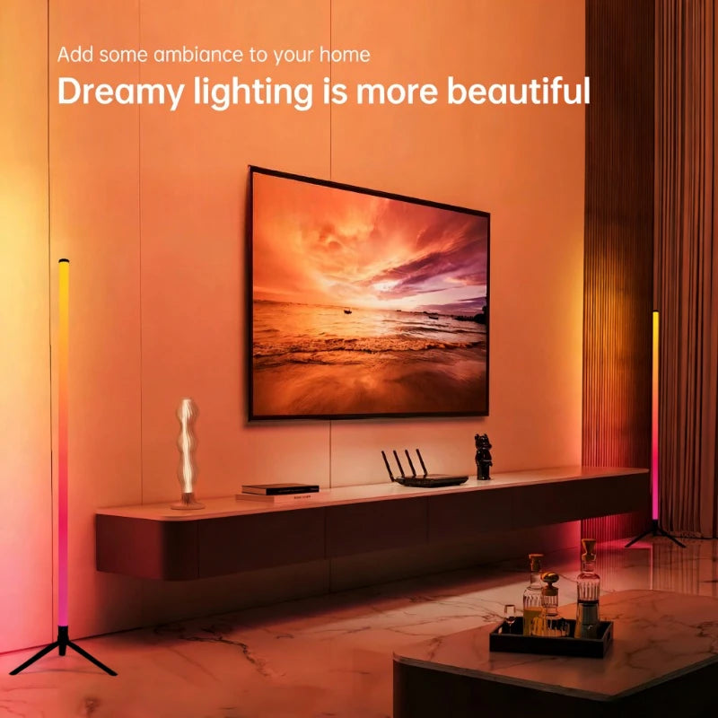 Illuminate Your Space with the 120CM LED RGB Floor Lamp Bar - Perfect for Creating a Vibrant Atmosphere in Your Bedroom or E-Sports Room!