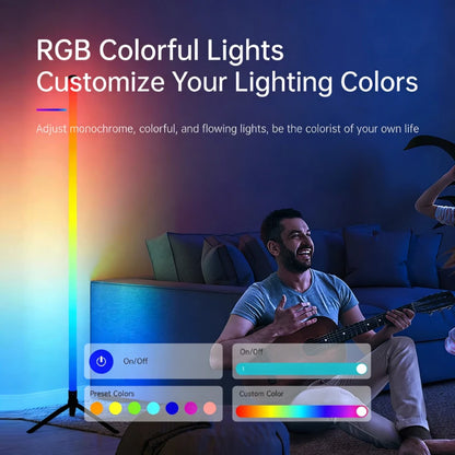 Illuminate Your Space with the 120CM LED RGB Floor Lamp Bar - Perfect for Creating a Vibrant Atmosphere in Your Bedroom or E-Sports Room!
