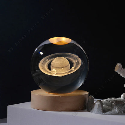 Enchanting 3D Crystal Ball Night Light - LED Galaxy Lamp for Bedside Decor, Perfect Gift for Birthdays and Special Occasions