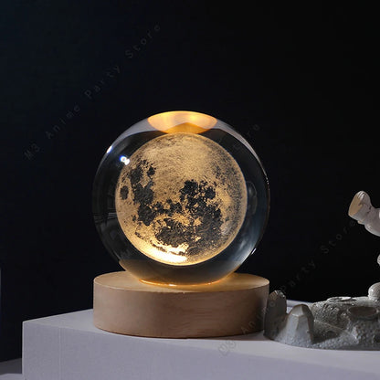 Enchanting 3D Crystal Ball Night Light - LED Galaxy Lamp for Bedside Decor, Perfect Gift for Birthdays and Special Occasions