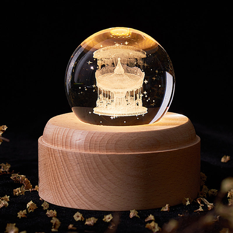 Enchanting Crystal Ball Night Light - Create a Magical Atmosphere with Stunning Galaxy Designs for Friends and Loved Ones
