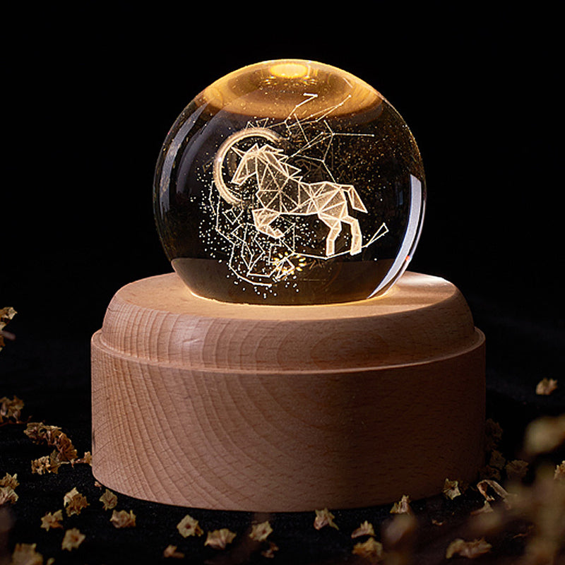 Enchanting Crystal Ball Night Light - Create a Magical Atmosphere with Stunning Galaxy Designs for Friends and Loved Ones